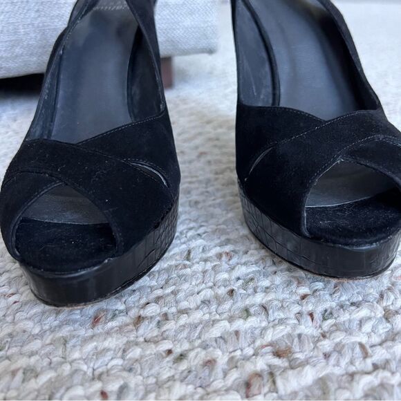 Stuart Weitzman Suede Leather Slingback Sandals - Picture 9 of 11